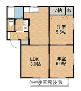 ハイツハーモニーB【2階】の間取り